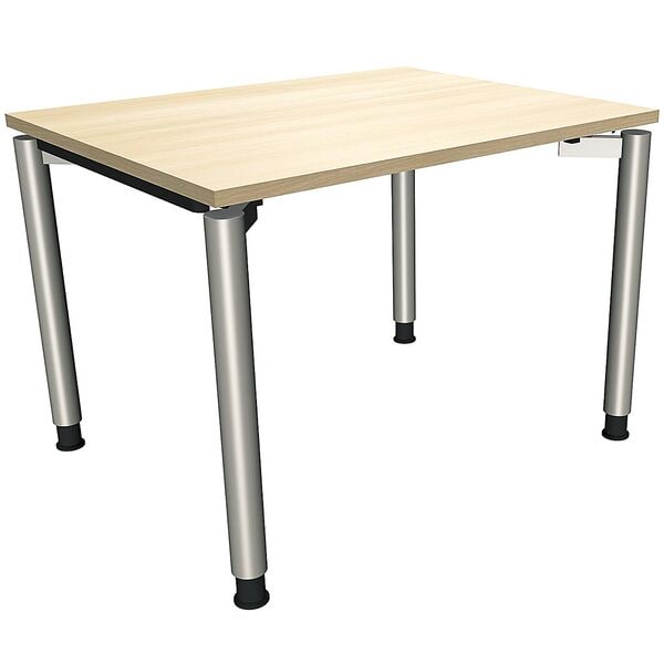 fm Büromöbel Manuell höhenverstellbarer Schreibtisch »Oldenburg« 100 cm 4-Fuß Rundrohr königsahorn, 100x82x80 cm Image