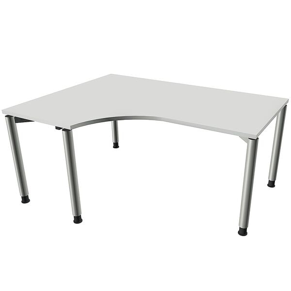 fm Büromöbel Winkelschreibtisch links »Oldenburg« 160 cm breit 68-82 cm hoch grau, 160x82x80 cm