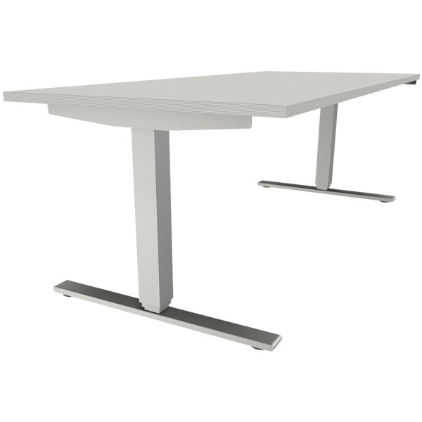 fm Büromöbel Elektrisch höhenverstellbarer Schreibtisch »Sidney« 180 cm C-Fuß grau, 180x128 cm