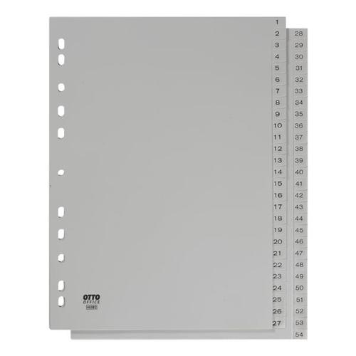 Kunststoffregister 1-54 A4 grau, OTTO Office, 22.5×29.7 cm