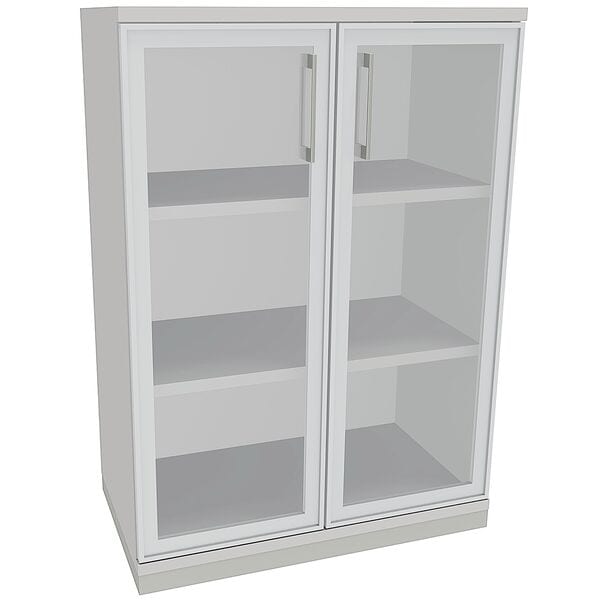 fm Büromöbel Aktenschrank »Oldenburg« 3 OH klare Acrylglastüren grau, 80x113.3x44.2 cm