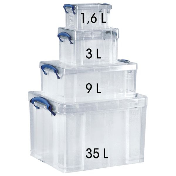 Really Useful Box Ablageboxen-Set transparent, 48x31x39 cm