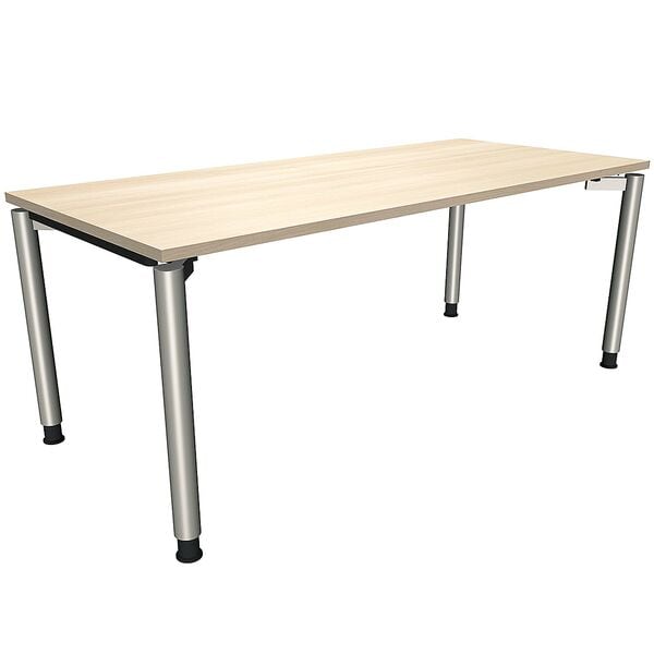 fm Büromöbel Manuell höhenverstellbarer Schreibtisch »Oldenburg« 180 cm 4-Fuß Rundrohr braun, 180x82x80 cm Image