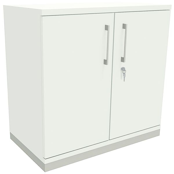 fm Büromöbel Aktenschrank abschließbar für 2 Ordnerhöhen Breite 80 cm »Oldenburg« weiß, 80x78.1x44.2 cm