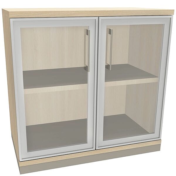 fm Büromöbel Aktenschrank »Oldenburg« 2 OH klare Acrylglastüren braun, 80x78.1x44.2 cm