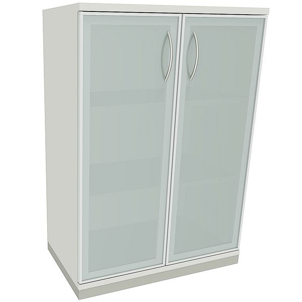 fm Büromöbel Aktenschrank »Sidney« 3 OH satinierte Acrylglastüren weiß, 80x113.3x44.2 cm Image