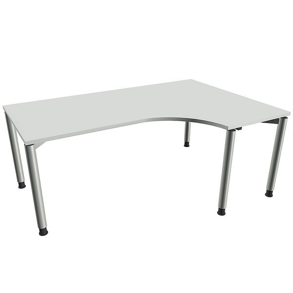 fm Büromöbel Winkelschreibtisch rechts »Oldenburg« 180 cm breit 68-82 cm hoch grau, 180x82x80 cm