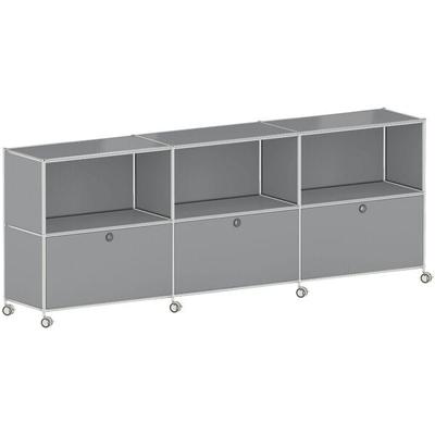viasit Sideboard »System 4« auf Rollen grau, 227.9x82.6x40.4 cm
