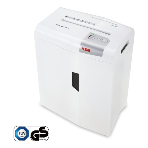 HSM Aktenvernichter »shredstar X10 4,5 x 30 mm« Partikelschnitt bis 10 Blatt weiß, 22x44.5x24.5 cm