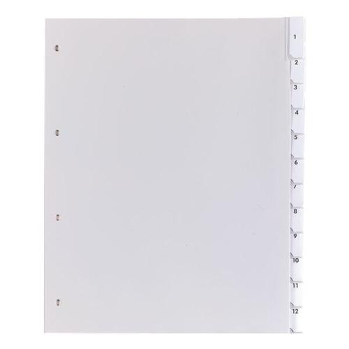 Kunststoffregister 12-teilig A4 Maxi grau, OTTO Office, 24.5×29.7 cm