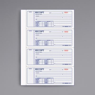Rediform Office 8L818 3-Part Carbonless Hard Cover Numbered Receipt Book with 200 Sheets