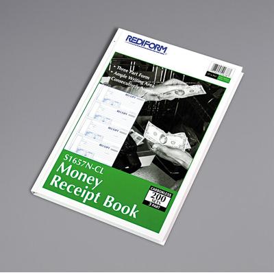 Red form Office S1657NCL 3-Part Carbonless Hard Cover Money Receipt Book with 200 Sheets