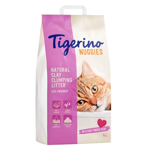 2x 14l Tigerino Nuggies Katzenstreu – Babypuderduft