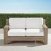 St. Kitts Loveseat in Weathered Teak with Cushions - Sailcloth Sailor, Standard - Frontgate