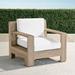 St. Kitts Lounge Chair in Weathered Teak with Cushions - Rain Resort Stripe Air Blue, Standard - Frontgate