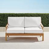 Cassara Loveseat with Cushions in Natural Finish - Rain Sailcloth Aruba - Frontgate