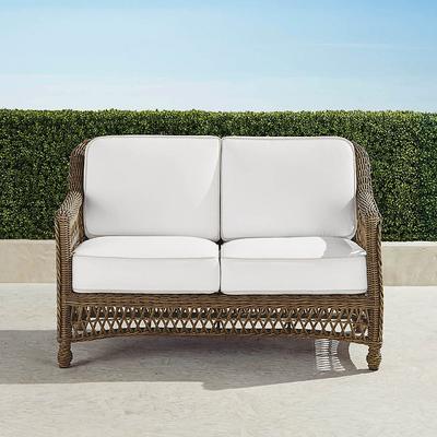 Hampton Loveseat in Driftwood Wicker - Standard, Rumor Midnight - Frontgate