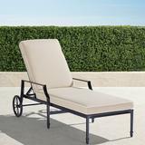 Grayson Chaise Lounge Chair with Cushions in Black Finish - Rain Resort Stripe Cobalt - Frontgate