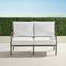 Carlisle Loveseat with Cushions in Slate Aluminum - Sunbrella Rain, Rain Indigo - Frontgate