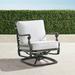 Carlisle Swivel Lounge Chair with Cushions in Slate Finish - Resort Stripe Air Blue - Frontgate