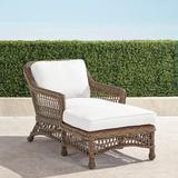 Hampton Chaise in Driftwood Finish - Rain Resort Stripe Cobalt - Frontgate