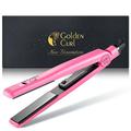 Golden Curl Tourmaline Coated Hair Straightener & Curler in One, Damage Free Hair with Unique Design & Temperature Adjustment, Steam Straighteners for Hair with 5 Years Warranty (Pink)