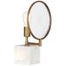 Robert Abbey Fineas Aged Brass and Alabaster Cube Accent Lamp