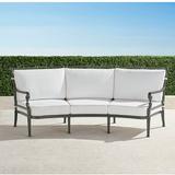 Carlisle Curved Sofa with Cushions in Slate Finish - Resort Stripe Sand - Frontgate