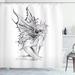 Ambesonne Tattoo Artistic Pencil Drawing Fairy Opening its Angel Wings Shower Curtain Set Polyester | 70 H x 69 W in | Wayfair sc_21831