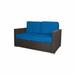 Source Furniture Lucaya Outdoor Sofa Metal/Sunbrella® Fabric Included | 32 H x 83 W x 34 D in | Wayfair SF-2012-103A (Glacier)