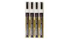 SecurIT Liquid Chalk Marker, Chisel, White, 4/Pk, White/Gold/Black