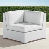 Palermo Corner Chair with Cushions in White Finish - Solid, Quick-Ship, Sand with Canvas Piping, Standard - Frontgate