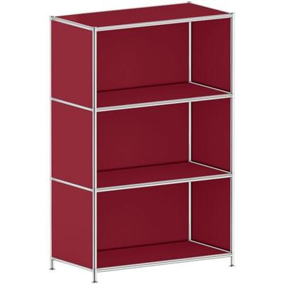 Aktenregal »System 4« breit 3 OH rot, viasit, 77.9x118.1x40.4 cm