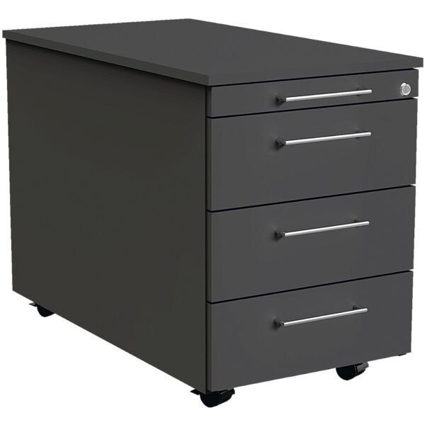 Kerkmann Rollcontainer »Artline Transparent« mit 3 klassischen Schubladen grau, 42x58x80 cm