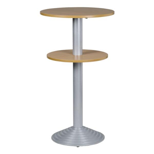 SODEMATUB Stehtisch 2 Platten Säulenfuß alufarben braun, 60x110x60 cm