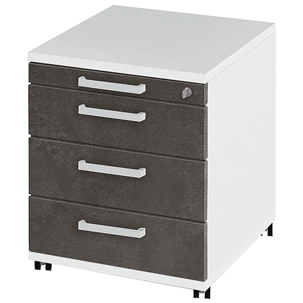 röhr Rollcontainer »Objekt Plus« mit klassischen Schubladen grau, 43.1x53.7x57.7 cm