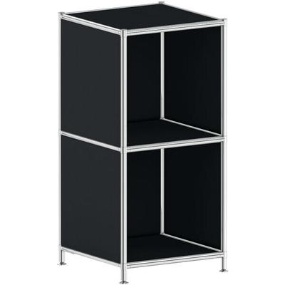 viasit Aktenregal »System 4« schmal 2 OH schwarz, 40.4x80.6x40.4 cm