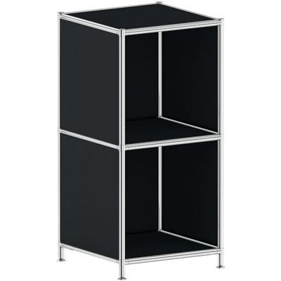 Aktenregal »System 4« schmal 2 OH schwarz, viasit, 40.4x80.6x40.4 cm