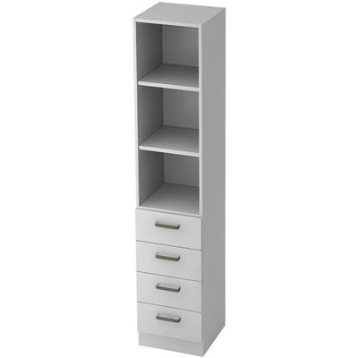 Aktenregal »OTTO Office Line IV« 40 cm schmal 5 OH mit Schubladen grau, OTTO Office Premium, 40x200.4x42 cm