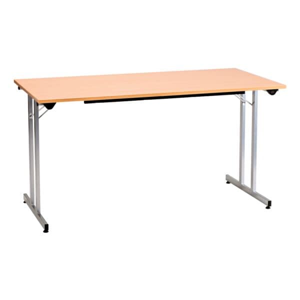 SODEMATUB Klapptisch 140x80 cm Gestell alufarben braun, 140 cm