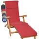 Beautissu Deckchair Pad 175x45x5cm Loftlux DC – Comfortable Cushion For Steamer Recliner Sun Bed Lounger Chaisse Chair – Removable Cover - Red
