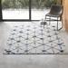 Blue/White 63 x 1.96 in Area Rug - Langley Street® Maxine Geometric Cream Area Rug Polypropylene | 63 W x 1.96 D in | Wayfair