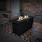 Sunbeam Linear Aluminum Propane/Natural Gas Fire Pit Table Aluminum in Black/Gray/White | 24.41 H x 56.69 W x 20.87 D in | Wayfair 9710