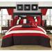 Chic Home Covington 24 Piece Comforter Set Polyester/Polyfill/Microfiber in Red | Queen | Wayfair CS3028-WR