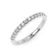 1/4Ct Round Diamond Micro Pave Set Half Eternity Ring, 9k White Gold Size L