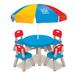 Grow 'n Up Summertime 6 Piece Picnic Table & Chair Set Plastic in Blue/Brown/Red | 18 H x 26 W x 26 D in | Wayfair 3017-10