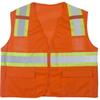 Mutual Industries High Visibility Sleeveless Safety Vest ANSI Class R2 Orange 2XL (16368-1-5)