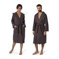 möve Piquée hooded bathrobe in size L made of 100% cotton, graphite