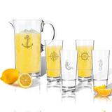 Carved Solutions 5 Piece Pitcher Set Plastic/Acrylic | 9.25 H x 5.75 W in | Wayfair ACL-TPIT55hb16s4-pd-nautical