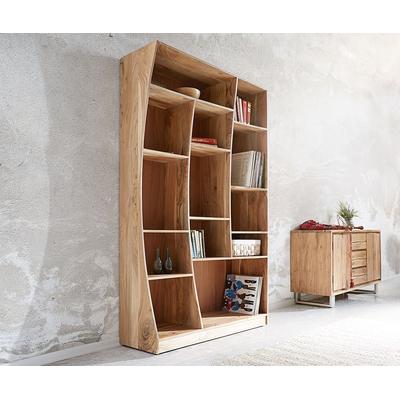 DELIFE Standregal Live-Edge 120 cm Akazie Natur rechts, Standregale, Baumkantenmöbel, Massivholzmöbel, Massivholz Image
